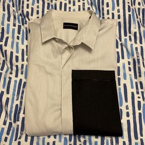 Emporio Armani white striped contrast sportshirt